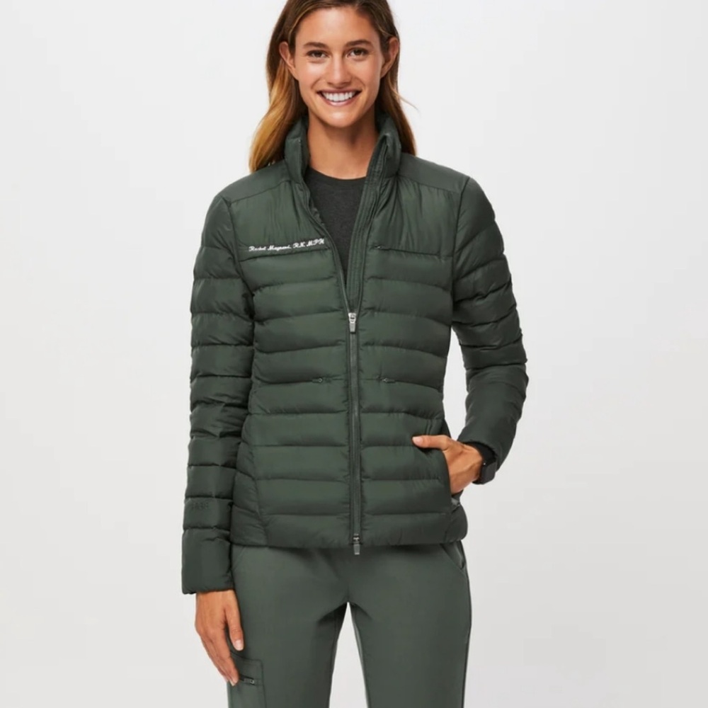 Figs Moss On-Shift Packable Puffer Jacket